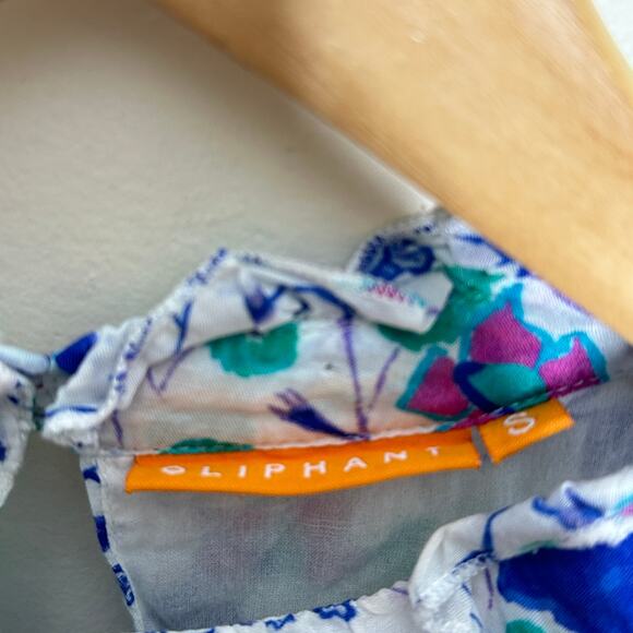 TUCKERNUCK x OLIPHANT Petite Fleur Ruffle Midi Dress Cotton Silk Blue Sz S {HH6} - Picture 4 of 5